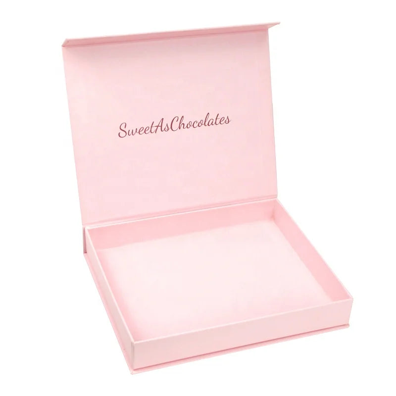 Pink Paper Custom Logo Design Magnetic Gift Box Closure Cardboard Packaging Box for Gift