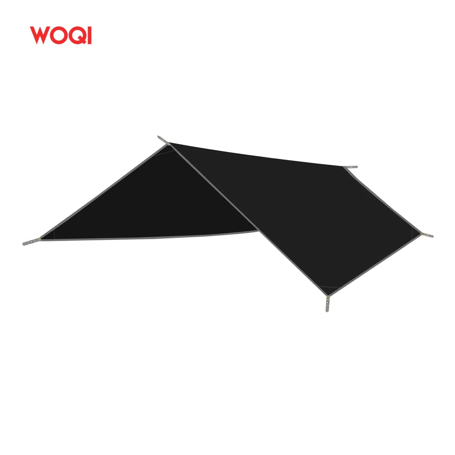 WOQI Waterproof Rainfly Shelter Sun Shade Camping Tarp and Pole for Outdoor Camping