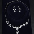 Jewelry Set Zircon Necklace & Earrings Bridal Wedding Engagement Party Gold Plated Jewelry Accessories