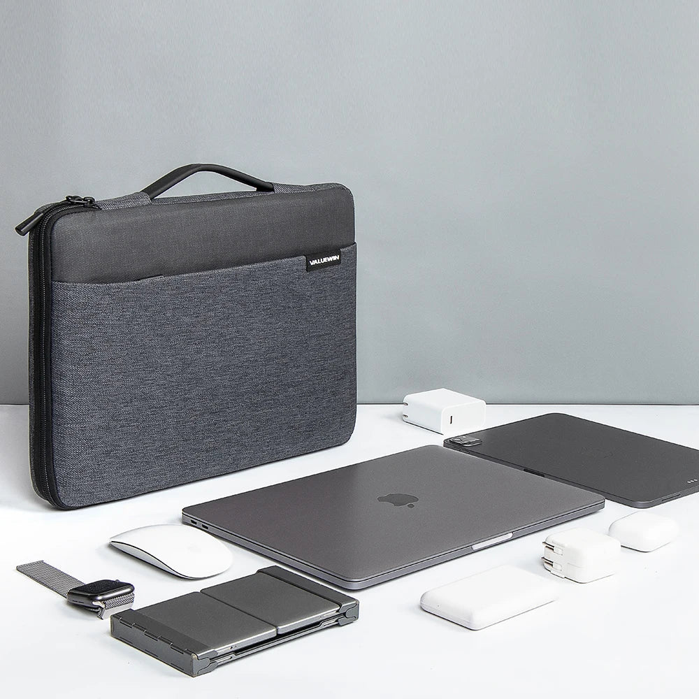 Hot Selling 14-16 Inch Men's Student Laptop Bag Dark Grey Notebook Protective Pouch Travel Business Durable Polyester Waterproof