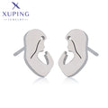 98681 XUPING Wholesale New Material Hot Design Women Fashion Stainless Steel Jewelry Silver Gray Ear-Shaped Promotion Earring