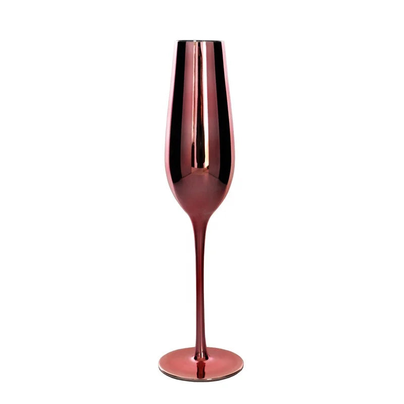 Gift Pink Electroplated Rose Gold Crystal Glass Luxury champagne Glasses