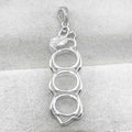Sterling Silver 8*10mm Semi Mount Pendant Empty Frame Blank Support Setting S925 Base Holder Without Center Stone for DIY Inlay
