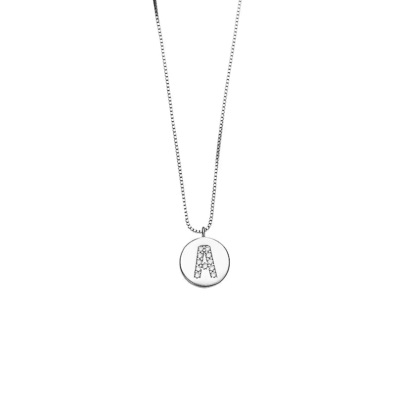 925 Sterling Silver 26 Letter Fashion Pendant Clavicle Chain for Jewelry Women Necklace Silver 925