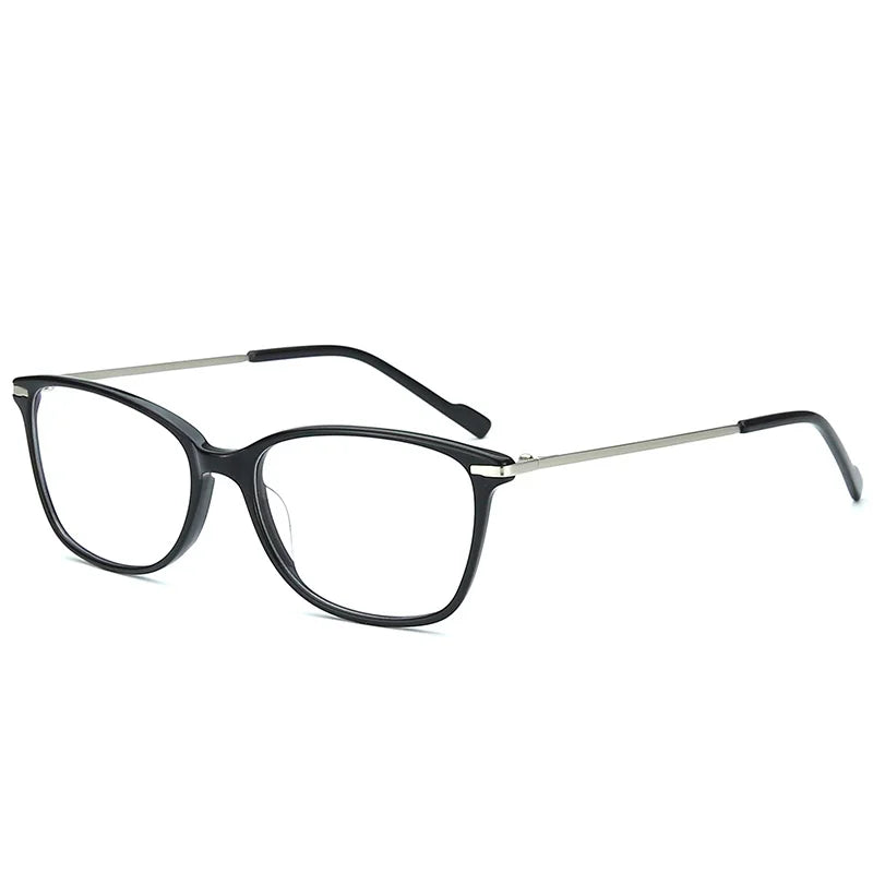 Brand Designer Ultralight Square Metal Acetate Optical Glasses Frame with Rice Nail Decoration for Women Men
