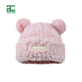 Allch Custom Newest Novelty Fluffy Winter Beanie Hat Kids Fluffy Fur Pom Warm Knitted Colorful Hats