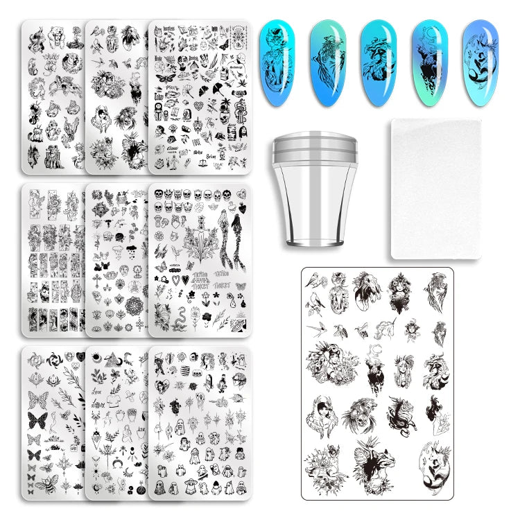 Professional Nail Beauty Stamping Plate Different Patterns Design Nail Art Transfer Made of Durable Stainless Steel