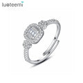 LUOTEEMI Trendy Woman Lady Wedding Hawaiian Bridal Band Zirconia Married Finger Ring for Girl