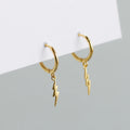 Fashion Dropshipping 925 Sterling Silver Flash Lighting Shape Plain Silver Hoop Earrings for Women Jewelry