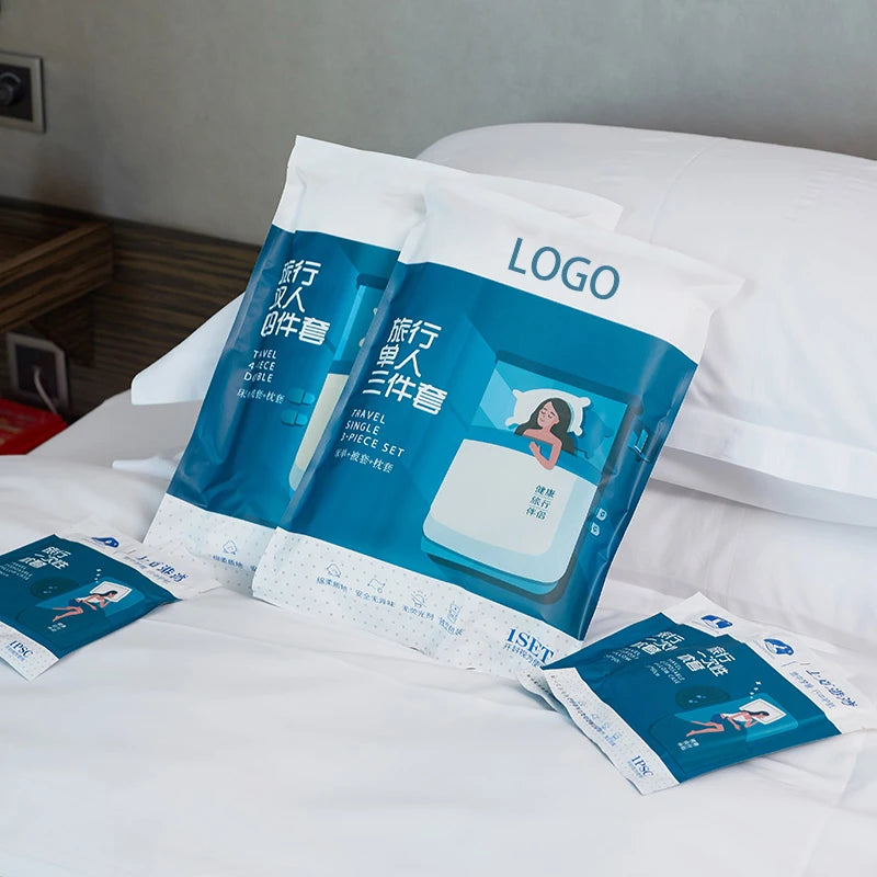 Wholesale Bedding Bed Sheets Set Disposable Bed Sheets Hotel Travel Non-woven Biodegradable Towel Pillowcase