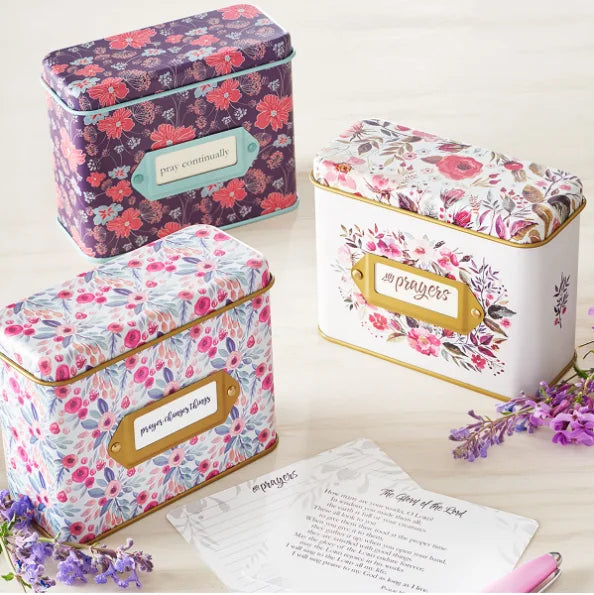 High Quality Rectangular Prayer Gift Card Tin Recipe Box with Cards and Dividers Card 4x6 Boxes Set Tin Recipe Packaging