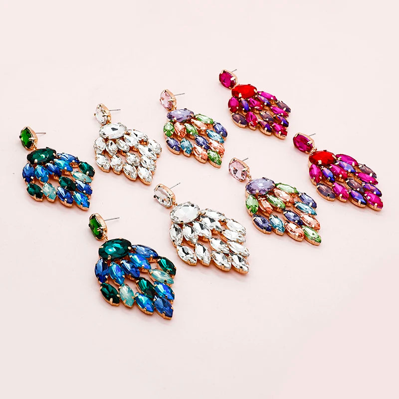 2023 Hyperbolic Jewelry Rhinestone Crystal Earrings Glass Drill Geometric Stud Earrings for Women Party