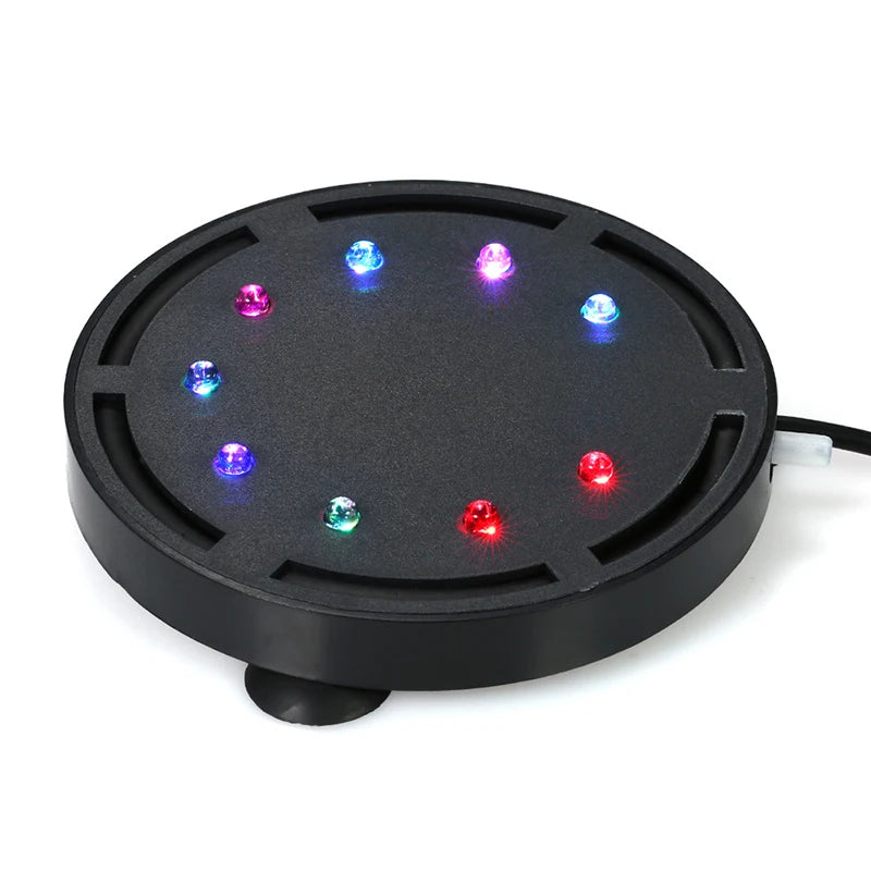 Aquarium Underwater LED Light Air Bubble Stone Colorful for Fish Tank Round Lamp With RGB 12 Color Changing LED Light