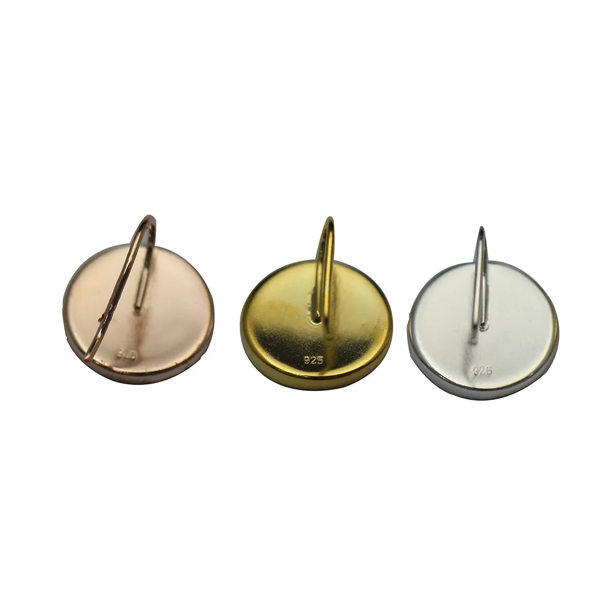 Pure Silver Making Supplies DIY Jewelry Findings Trays Round Blank Bezels Earrings