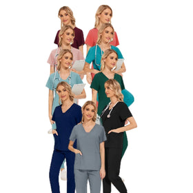 42025LW Surgical Scrub Cap Khaki Scrub Joggers Medical Scrub Uniform