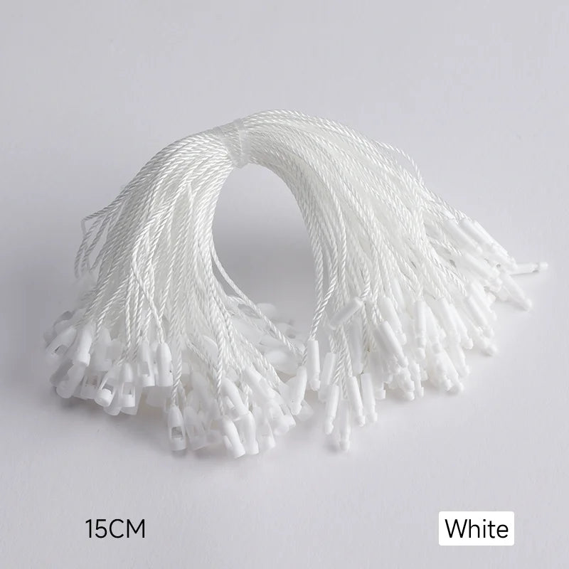 1000 Pieces Per Pack 15cm White Plastic Cotton Label Rope for Clothing Sealing Lock Hanging with Sealed Label