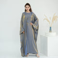 New Arrival 2 Piece Set Eid Inner Dress and Open Abaya Shiny Islamic Clothing
