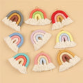 Handwoven Boho Rainbow Charm Woven Macrame Handmade Lanyard Pendant DIY Accessories Tassel Keychain