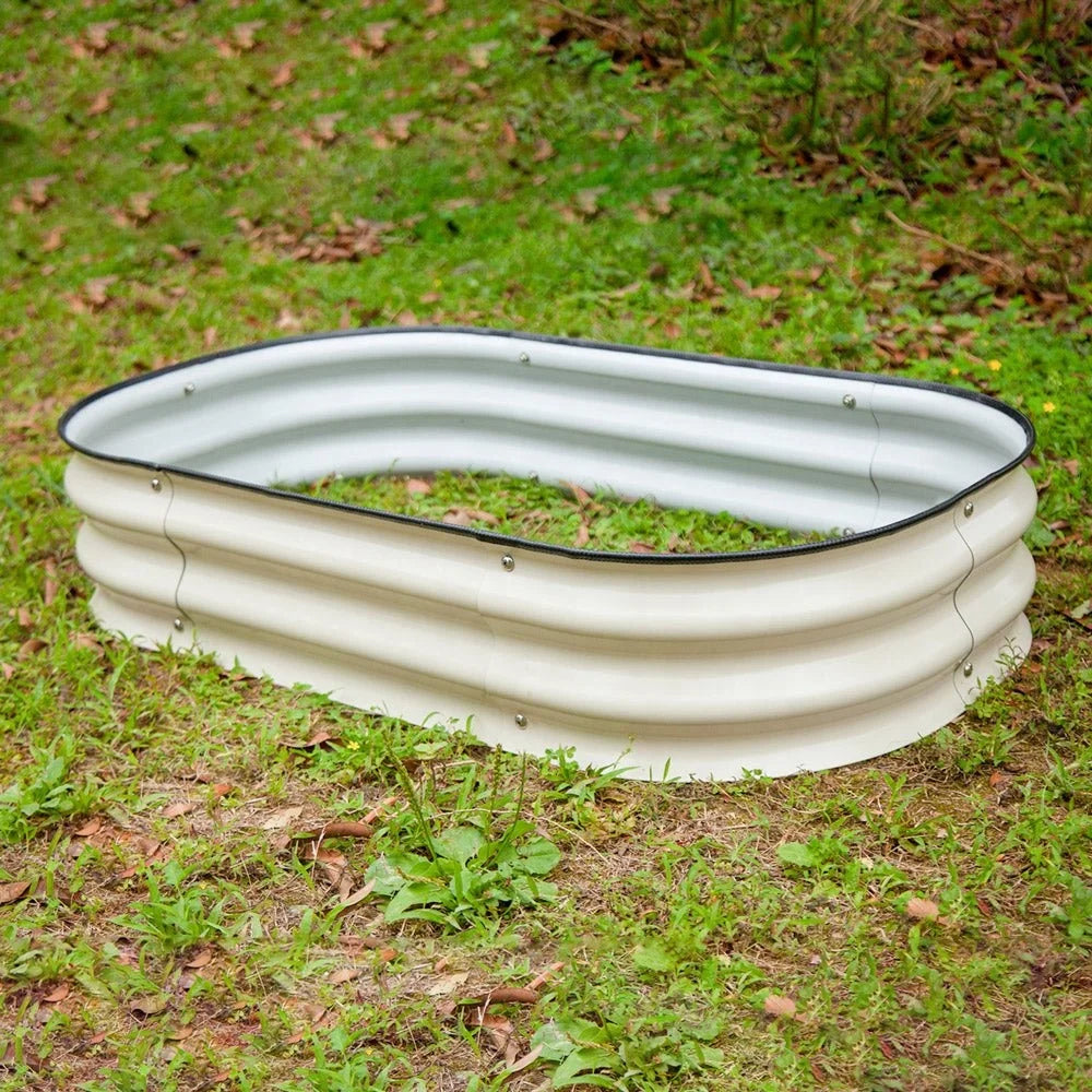 Gardening 8" Tall 2-In-1 Modular Corrugated Metal Raised Garden Bed Kit Planter Box Vegetable Boxes Wholesale