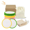 3.15"  Eco-friendly Round Reusable Bamboo Cosmetic Cleansing Pads Organic Laundry Bag Soft Girls Washable Makeup Removing Wipe