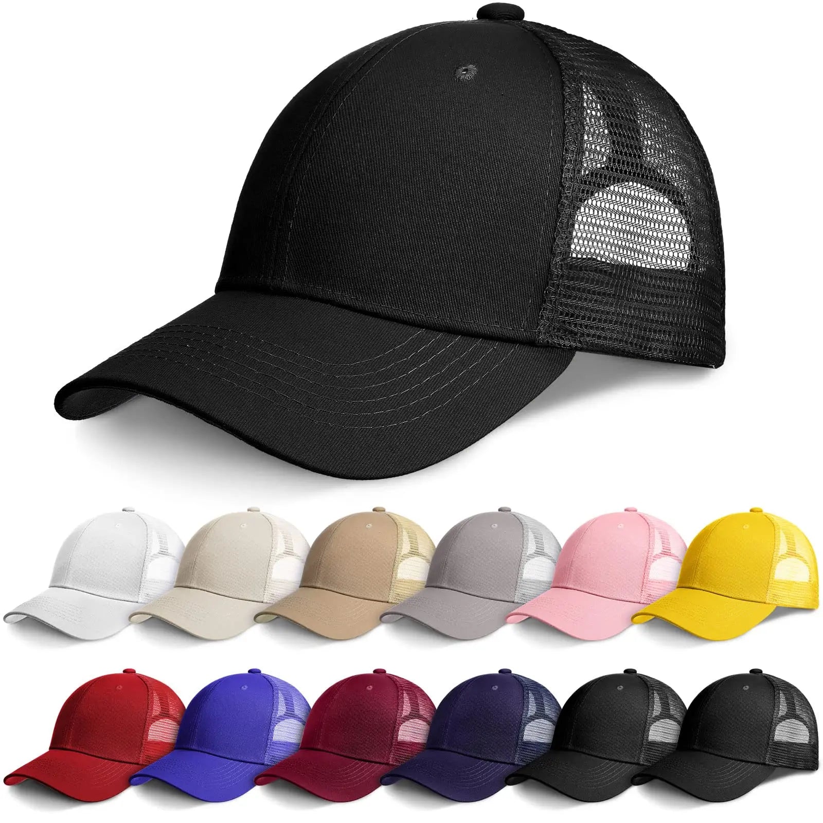 AI-MICH Wholesale Classic Custom 6 Panel Made Gold 3D Animal Patch Embroidered Mesh Trucker Hat Snapback Caps Promotional Caps