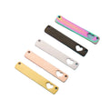 Peach Heart Long Stainless Steel Rectangular Hollow Heart Double Hole Pendant Bracelet Necklace Accessories 1.5 * 6 * 35mm