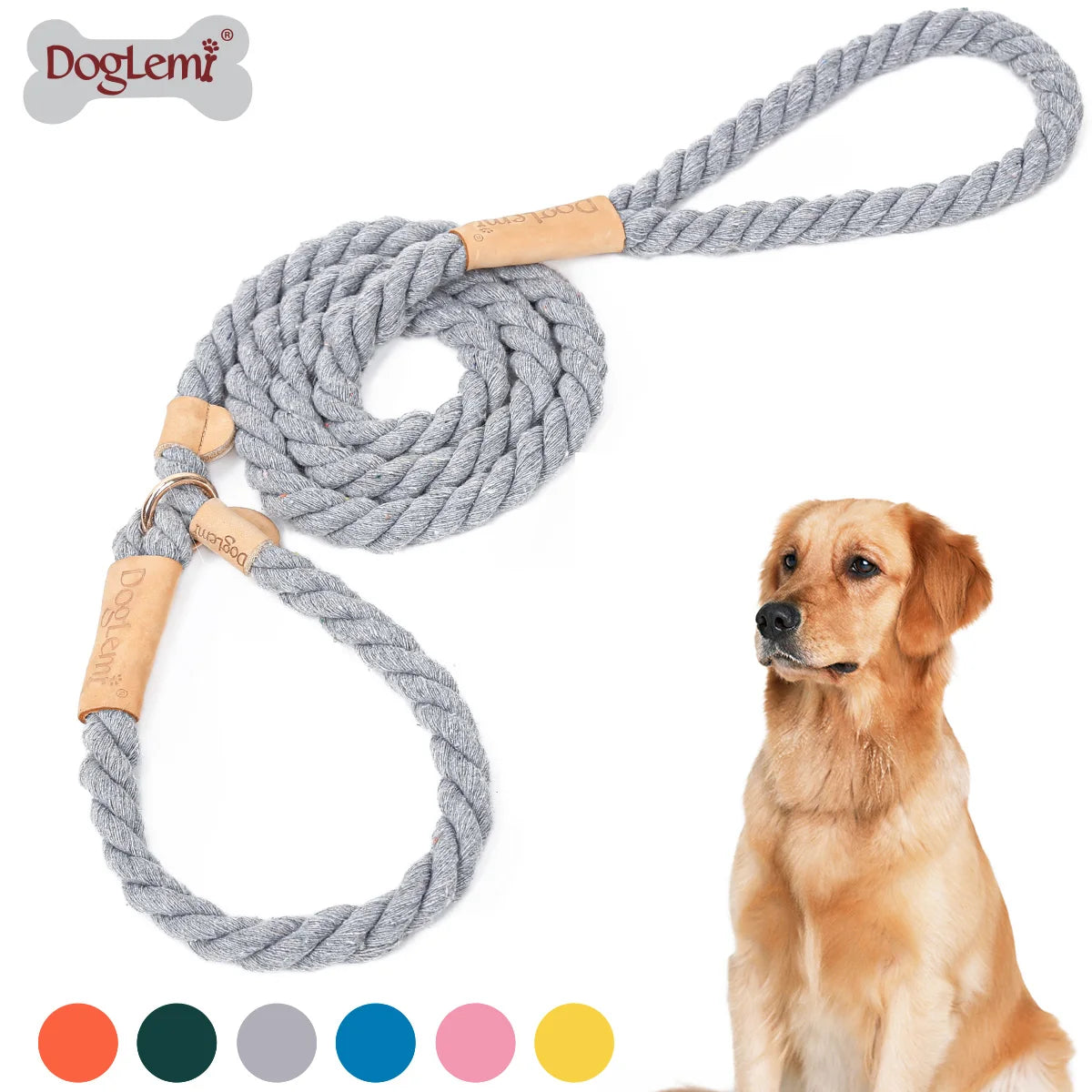Dog lead Durable Dog Leash for No Pull Training Heavy Duty Braided Rope Lead Eco-Friendly Luxury Style Printed Polyester Pet Leash