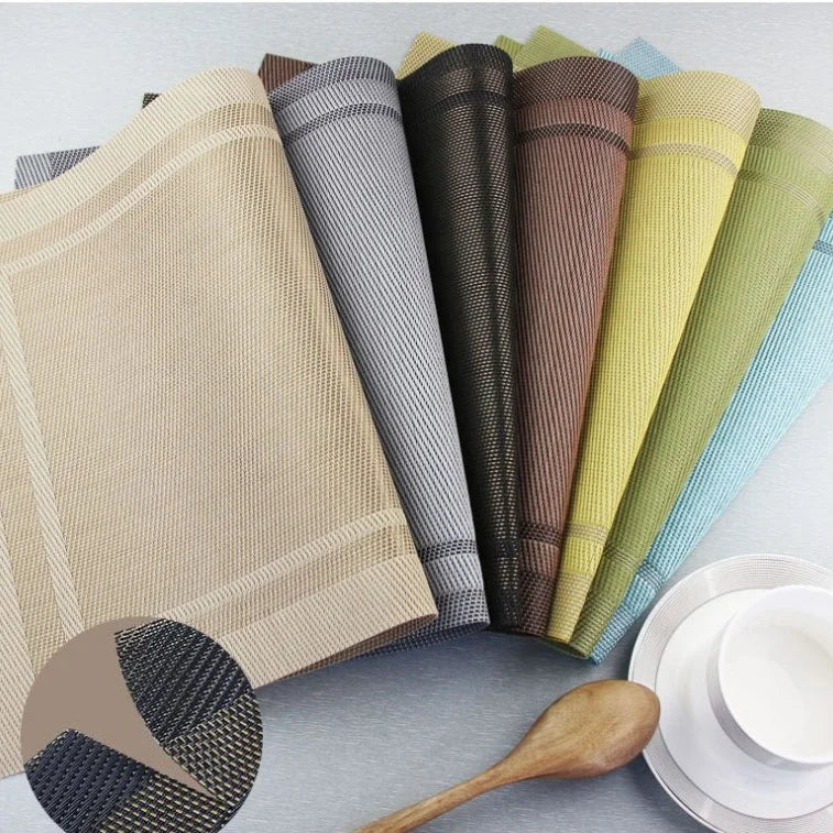 Easy Clean Kitchen Accessories Kitchen Dinning PP Placemats Heat Insulation Stain-Resistant Vinyl Table Mats PVC Placemat