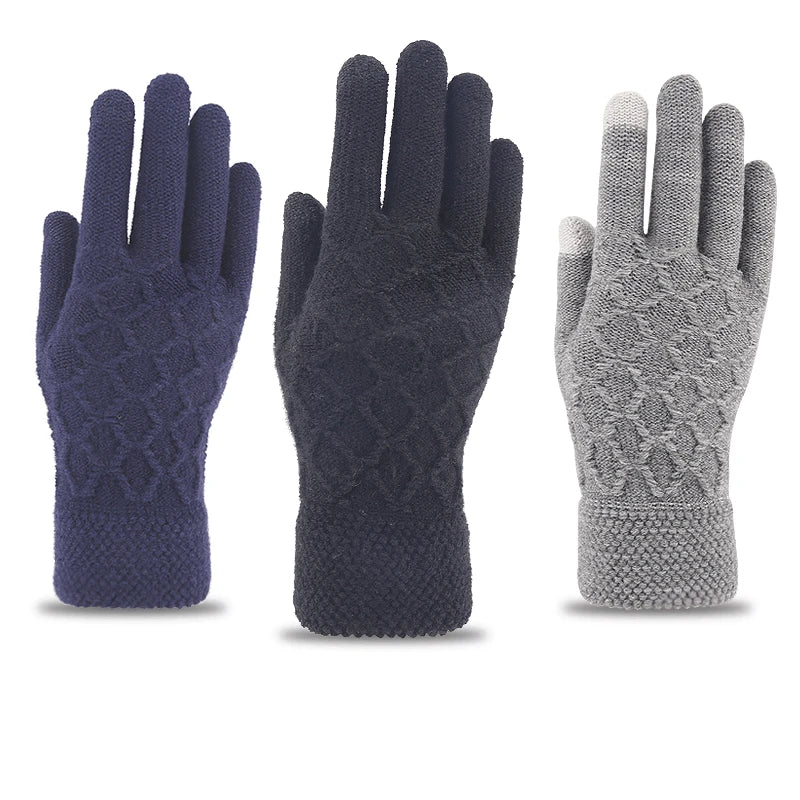 Custom logo Winter Warm Touch Screen Gloves Thermal Cable Knit Glove for Cold Weather MegaBDM