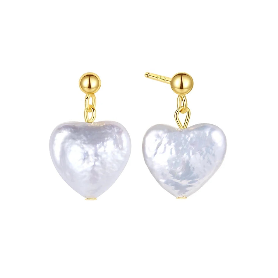 925 Sterling Silver Tarnish Free Gold Jewelry 14k Gold Vermeil Heart Stud Earring for Women