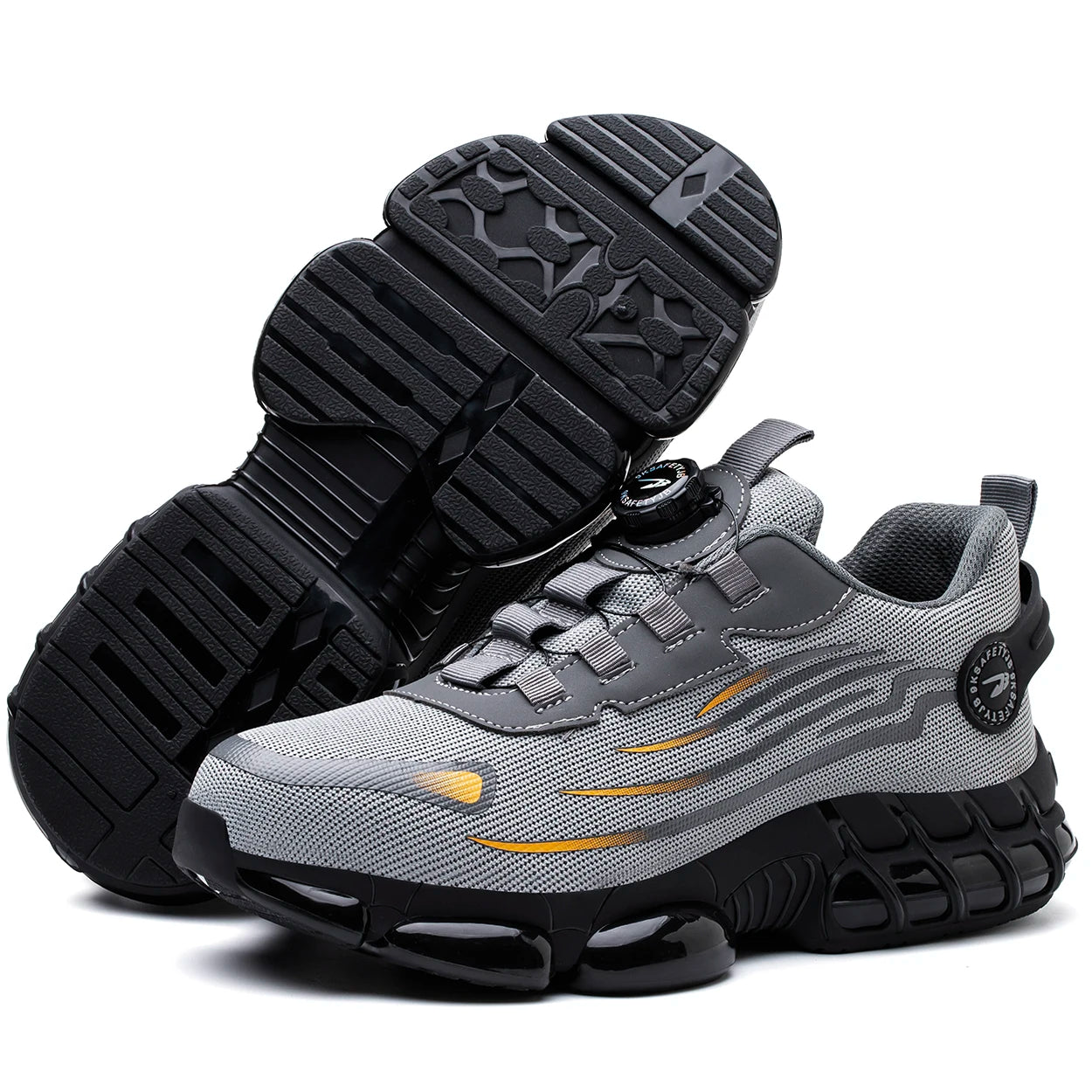 New Arrivals Breathable Anti Smashing Safe Toe Rotating Button Wear-resistant Steel Toe Safety Shoes Unisex Summer Autumn