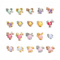 Zuola Trendy Gold Plated Piercing Stud Ball Screw Cat Koala Cute Little Animal Small Zircon Stainless Steel Earring Studs Unisex