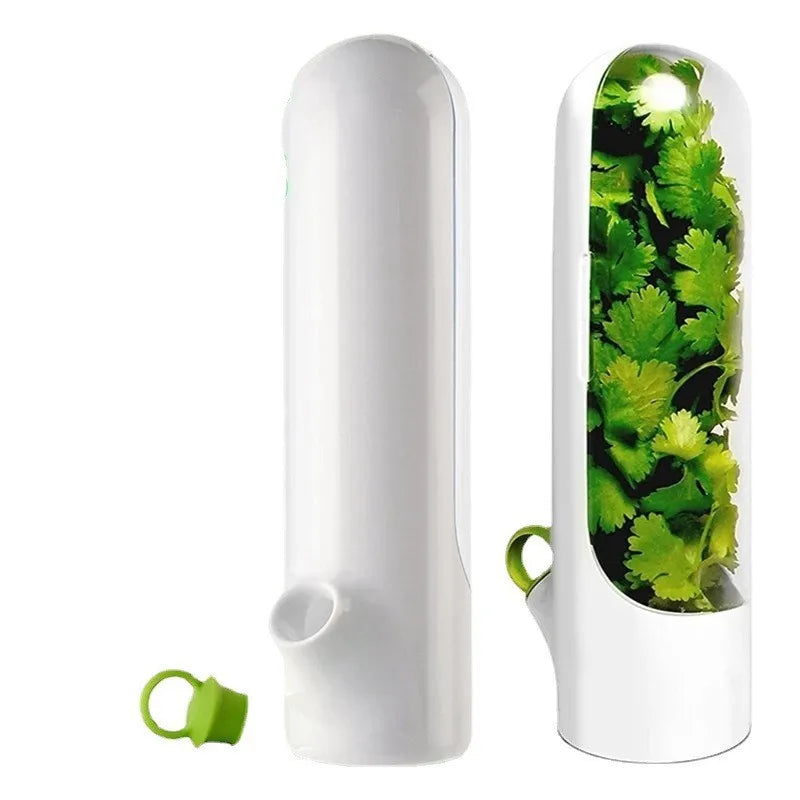 2024 Hot Selling Eco Herb Savor Pods Storage Container Freshness Herb Keeper Transparent Kitchen Refrigerator Herb Saver