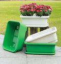Factory White Plastic Pot for Balcony Square Thickened Plant Pot for Vegetable Durable Plastic Pot with Tray for Garden
