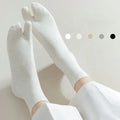 Wholesale Plain White Black 2 Toe Tabi Socks Women Cotton Split Toe Flip Flop Crew Socks