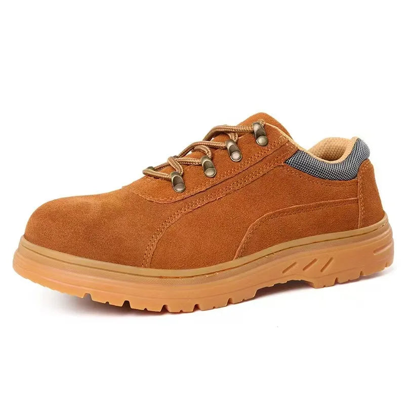 Unisex Fashionable Steel Toe Safety Shoes Insulative Faux Suede Upper Tendon Sole Industrial Protection for Outdoor Work All