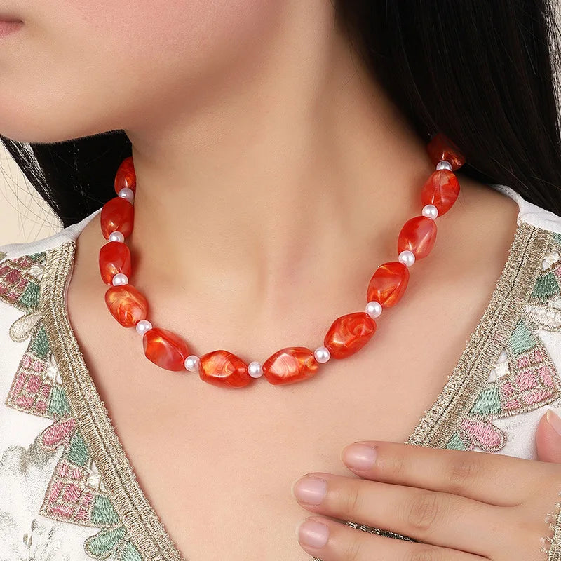 Fashion Light Luxury Manufacturer Wholesale Customizationt Beetle Exaggerated Resin Necklace for Women