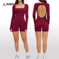 2539 Yoga Jumpsuit Athletic One Piece Workout Rompers Fitness Wear Backless Sports Unitard Yoga Set
