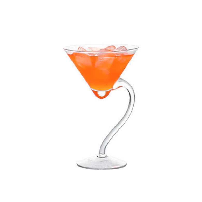 Bent Stem Maritini Glass