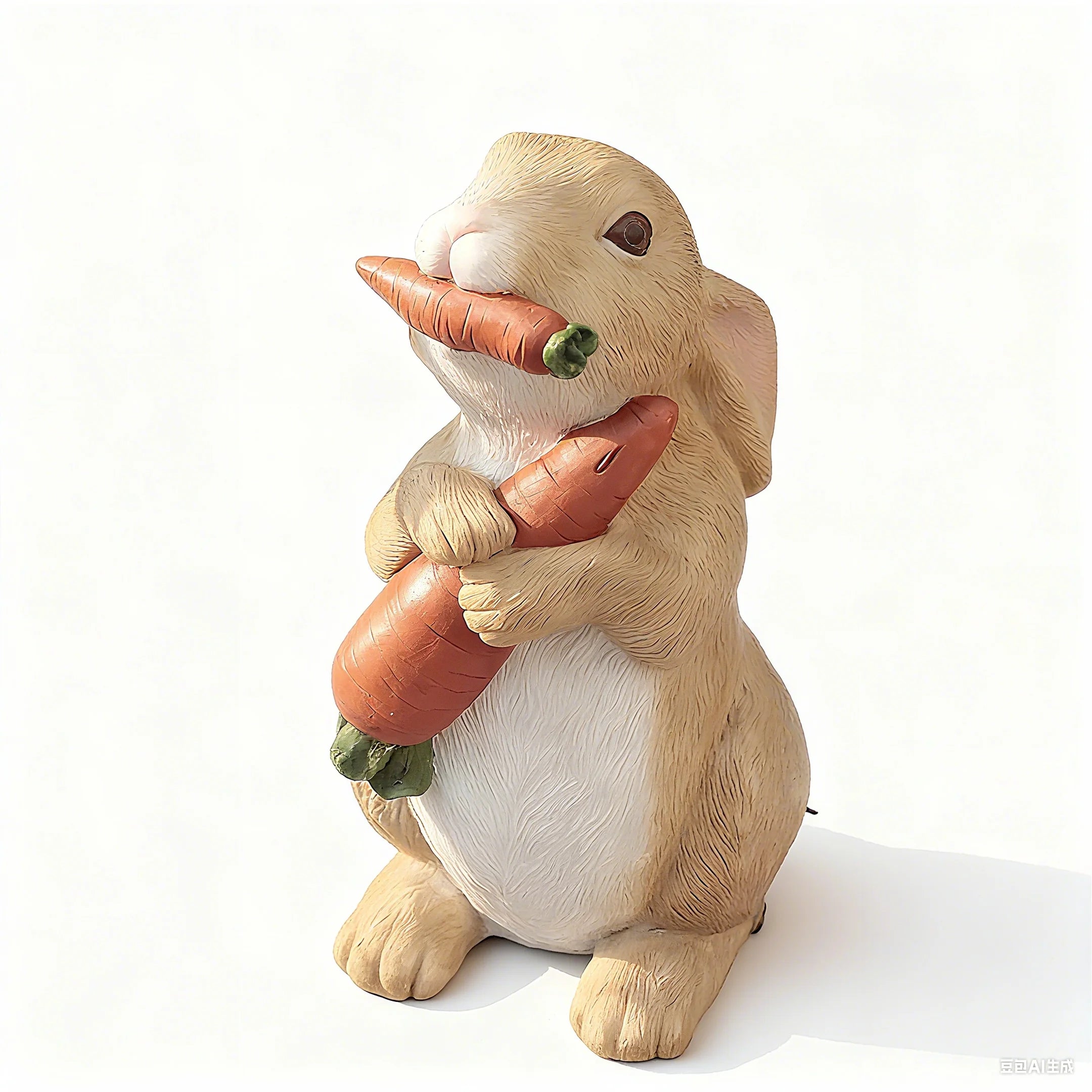 Hot Sale Lovely Rabbit Resin Figurine with Carrot Hand-Painted Details for Garden Home Decor Cute Easter Gift Collection