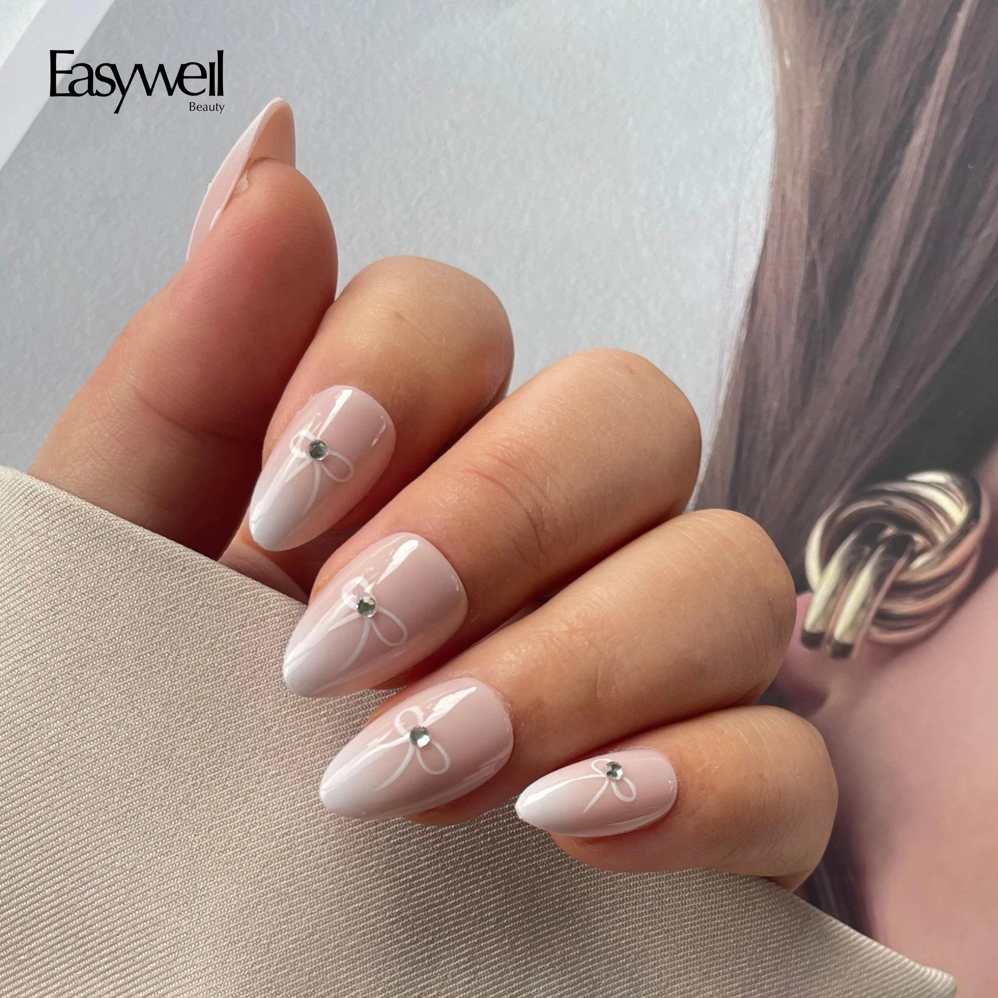 Easywell Custom Soft Gel Acrylic Press on Nails Almond False Nails Nail Stickers Wholesale Original Handmade Press-on Nails