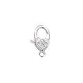 Adorable 925 Sterling Silver Dog's Paw Print Small Heart Shape Lobster Claw Clasp Necklace Bracelet Lock for Jewelri