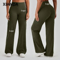 XIANDA Lightweight Quick-drying Butt Lifting Blank Straight-leg Pants Gym Fitness Sports High Waist Wide Leg Pants for Women MegaBDM