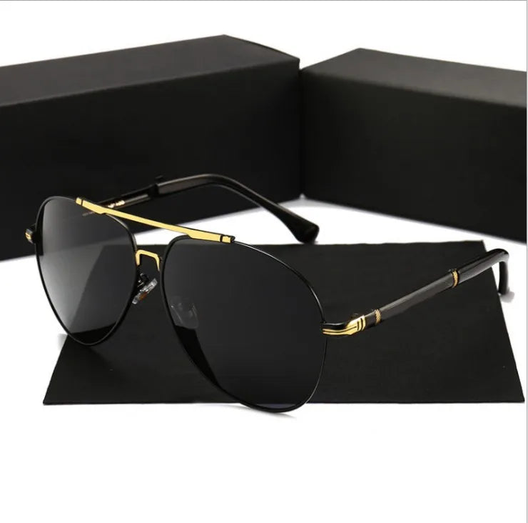 Luxury Brand Designer Classic Retro High Quality Sports Polarized Sunglasses Men Double Bridge Driving Sun Glasses Custom Logo