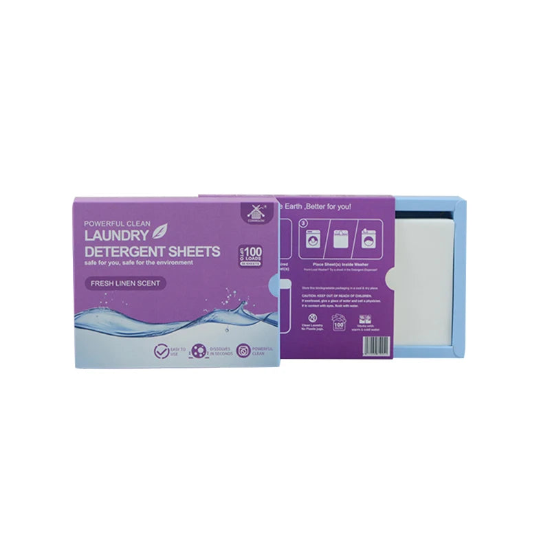 Eco-friendly Biodegradable Washing Eco Strips Sustainable Laundry Detergent Sheets With Enzyme