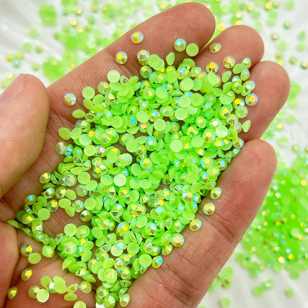 Wholesale 3mm Jelly AB Rhinestones Flat Back Resin Motif for Shoes Garments Bags DIY Crafts Bulk Package