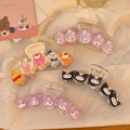 2023 New Europe and America Style Fresh Popular Fancy Cute Cartoon Character Combination Metal Plastic Hair Claws for Women Girl