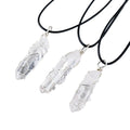 Natural clear Quartz Single Crystal  Pendant Healing Stone Crystal Jewelry Necklace