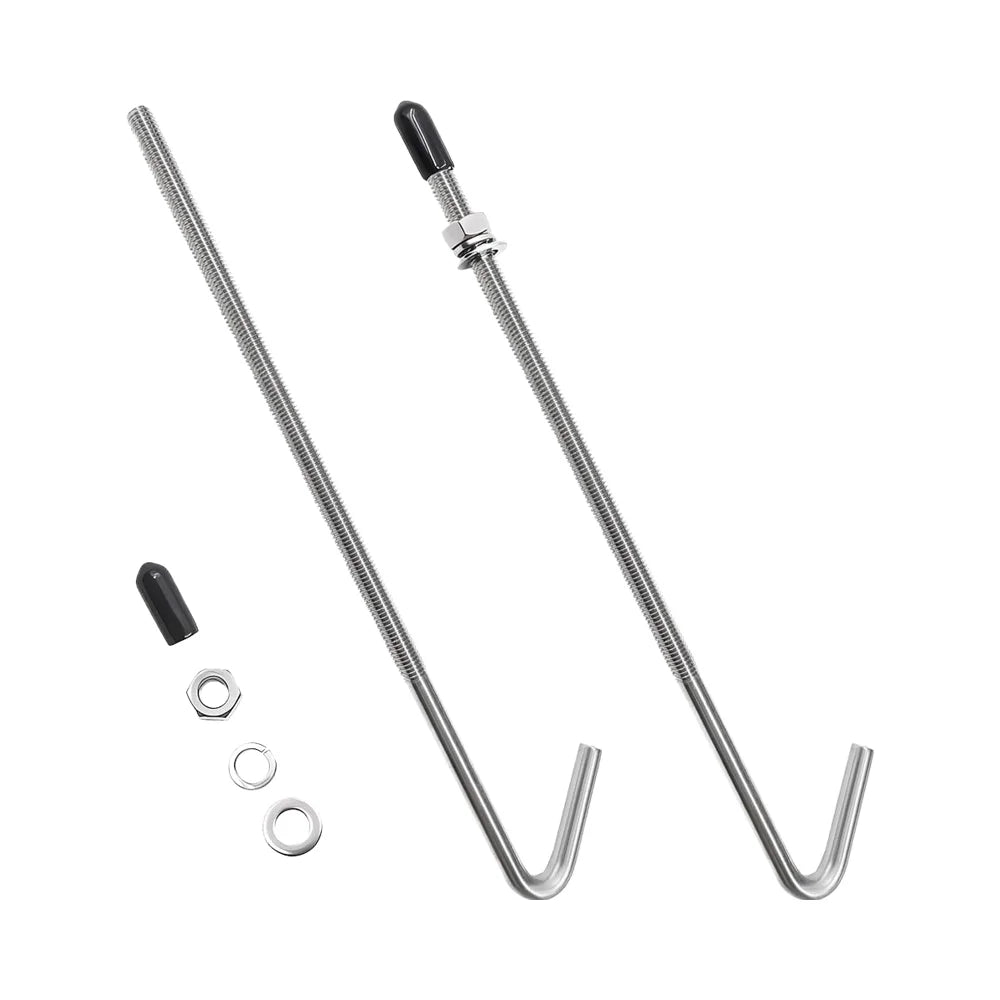 8-Inch Universal 18-8 Stainless Steel J Bolts Kit Battery Hold Bracket for Cars Trucks SUVs UTVs RVs Car Accessories