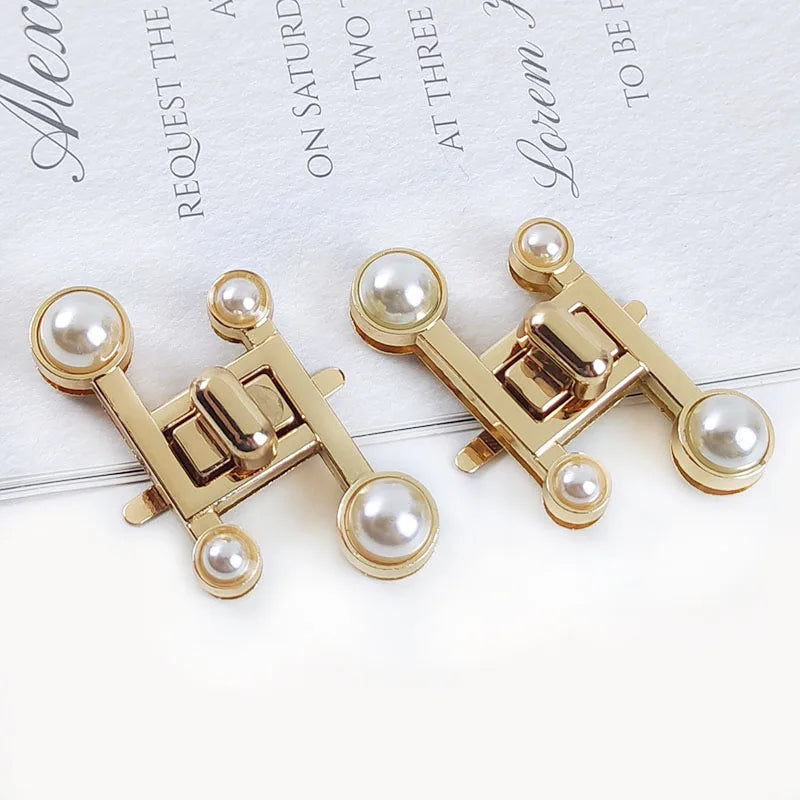 Deepeel BF417 Bag Locks Closure Bag Hardware Accessories Turn Lock Clasp Pearl Twist Lock
